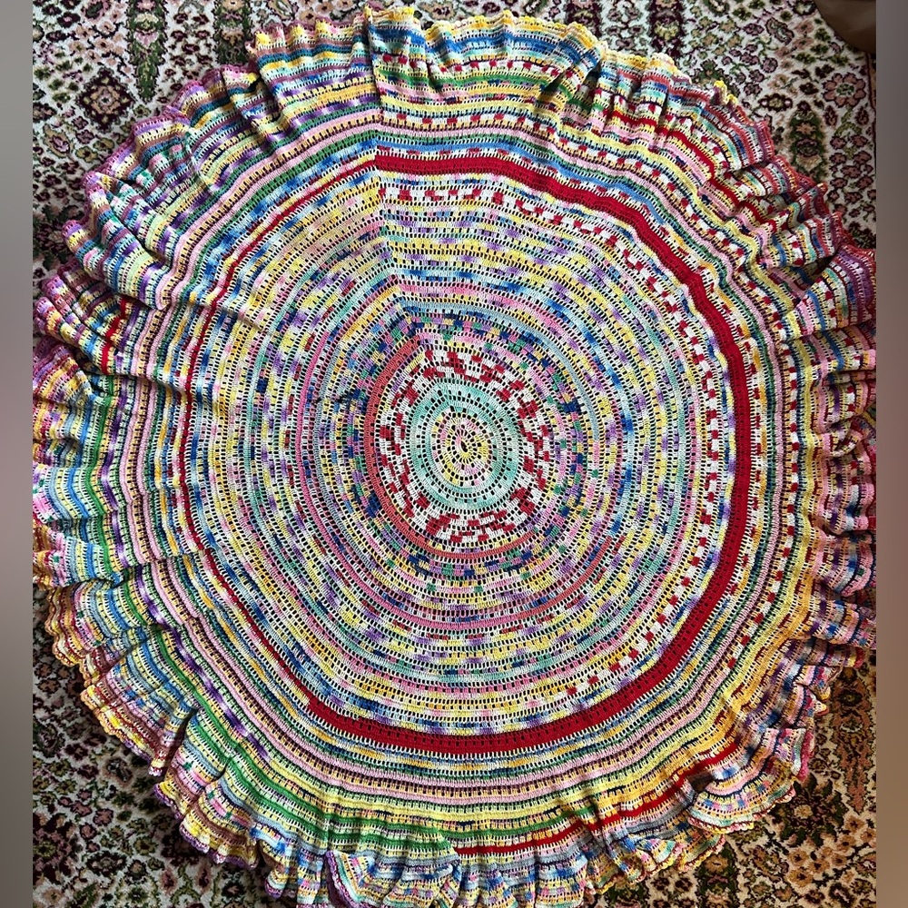 54” Round Cotton Colorful Tablecloth